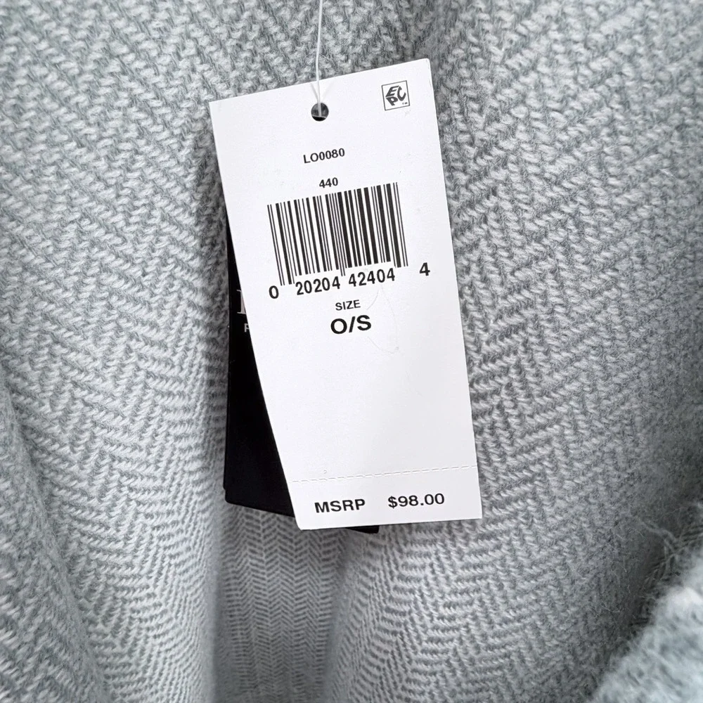 NEW Lauren Ralph Lauren Herringbone Windowpane Reversible Ruana Poncho Cape Wrap